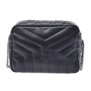 SAINT LAURENT Black Calfskin Chain Shoulder Bag